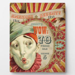 Keine Clownerie, es ist Vintage 70. Geburtstag Puz Fotoplatte