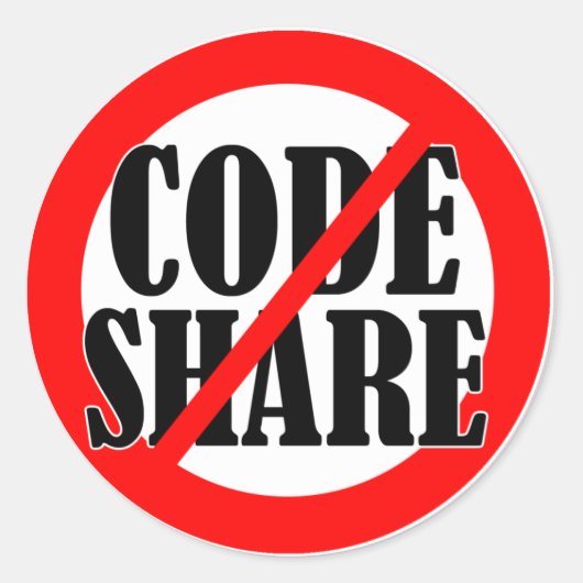 Keine Codeshare! Runder Aufkleber (Vorderseite)