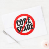 Keine Codeshare! Runder Aufkleber (Umschlag)