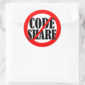 Keine Codeshare! Runder Aufkleber (Tasche)
