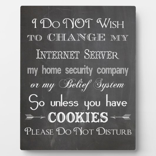 Keine Cookies, kein Chalkboard-Zeichen stören Fotoplatte (Vorderseite)