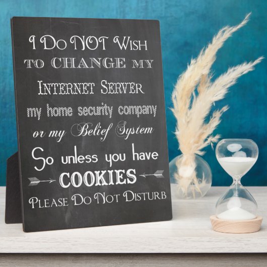 Keine Cookies, kein Chalkboard-Zeichen stören Fotoplatte (Seite)