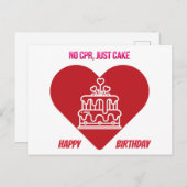 Keine CPR, nur Kuchen - Dunkle Spaß-Krankenschwest Postkarte (Vorne/Hinten)