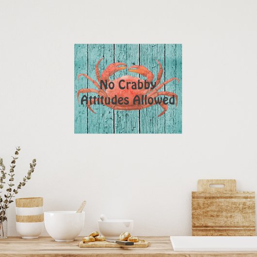 Keine Crabby-Einstellungen Poster (Küche)