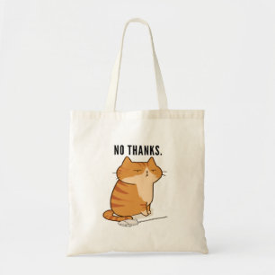 Keine Dankeschön mürrische orange Katze Zitat Tragetasche