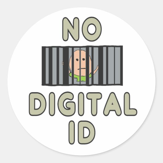 Keine digitale ID Runder Aufkleber (Vorderseite)