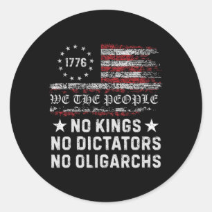 Keine Diktatoren keine Oligarchen in Amerika - Fu Runder Aufkleber