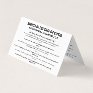 "Keine Diskriminierung" Visitenkarten