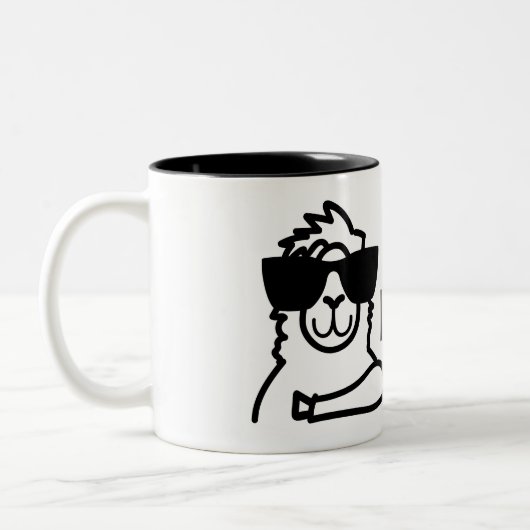 Keine Drama-Lama-Kaffee-Tasse Zweifarbige Tasse (Links)