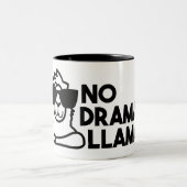 Keine Drama-Lama-Kaffee-Tasse Zweifarbige Tasse (Mittel)