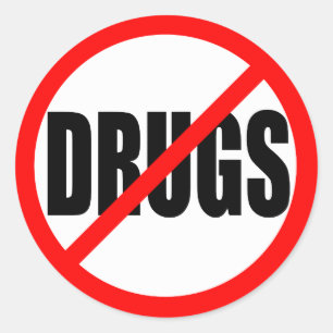 "KEINE DROGEN" RUNDER AUFKLEBER