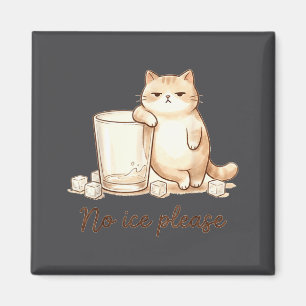 Keine Eis Bitte Katze Kaffee Illustration Magnet
