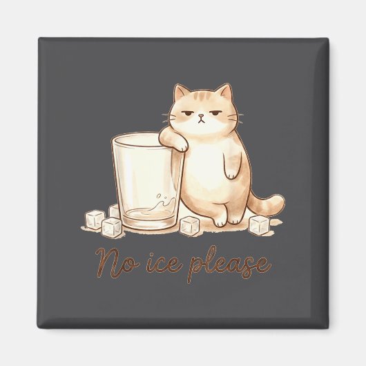 Keine Eis Bitte Katze Kaffee Illustration Magnet (Vorne)
