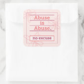 Keine Entschuldigung für missbräuchliche Heilunter Quadratischer Aufkleber (Tasche)