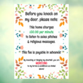 Keine erbetenen und religiösen Botschaften Fensteraufkleber (Blatt 3)