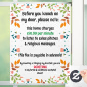 Keine erbetenen und religiösen Botschaften Fensteraufkleber (Zuhause)