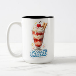 Keine Erdbeer-Parfait-Zweifarben-Kaffeetasse Zweifarbige Tasse