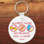 Keine Erdnüsse Ei oder Milchallergie Warnhinweis S Schlüsselanhänger (Vorderseite)
