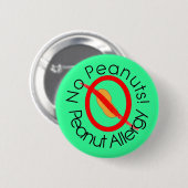 Keine Erdnüsse! Erdnuss-Allergie-Button im Grün Button (Vorne & Hinten)