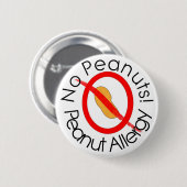 Keine Erdnüsse! Erdnuss-Allergie-Button im Weiß Button (Vorne & Hinten)