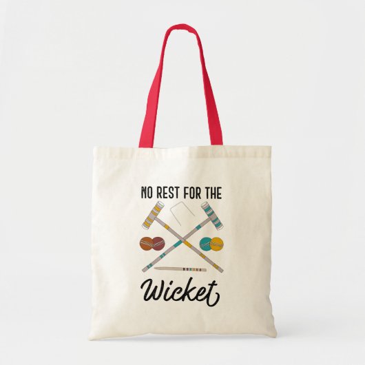 Keine Erholung für das Wicket Funny Croquet Themed Tragetasche (Vorne)