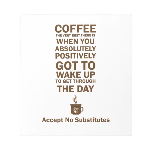 Keine Ersatzstoffe akzeptieren Notizblock (Vorderseite)