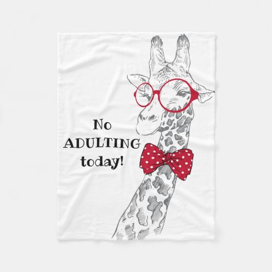 Keine Erwachsene heute Funny Giraffe Fleecedecke (Vorderseite)