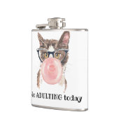 Keine erwachsene Katze heute lustig Flachmann (Links)