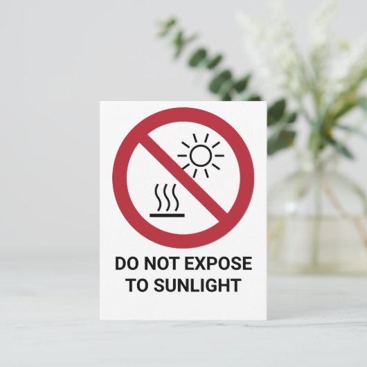 Keine Exposition gegenüber direktem Sonnenlicht, V Postkarte (Stehend Vorderseite)