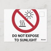 Keine Exposition gegenüber direktem Sonnenlicht, V Postkarte (Rückseite)