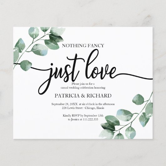 Keine Extravaganten Einladungen für Hochzeitsgrün (Vorderseite)