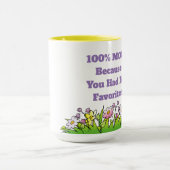 Keine Favoriten Gelbe 15 oz Combo-Tasse Tasse (Zentrum)