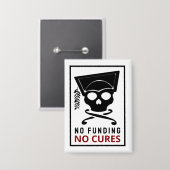 Keine Finanzierung, keine Heilung Button (Vorderseite/Rückseite)