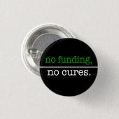Keine Finanzierung, keine Heilung Button (Vorne & Hinten)