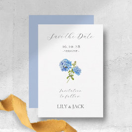 Keine Foto Blue Hydrangea Save the Date Karte