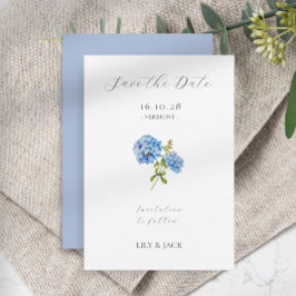 Keine Foto Grau Script Hydrangea Save the Date Kar