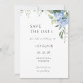 Keine Foto Hydrangea Hochzeit speichern die Datums (Vorderseite)