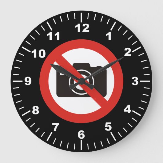 Keine Fotos erlaubt Große Wanduhr (Vorderseite)