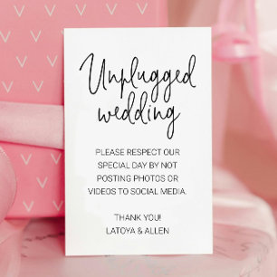 Keine Fotos über Social Media unplugged Wedding Platzkarte