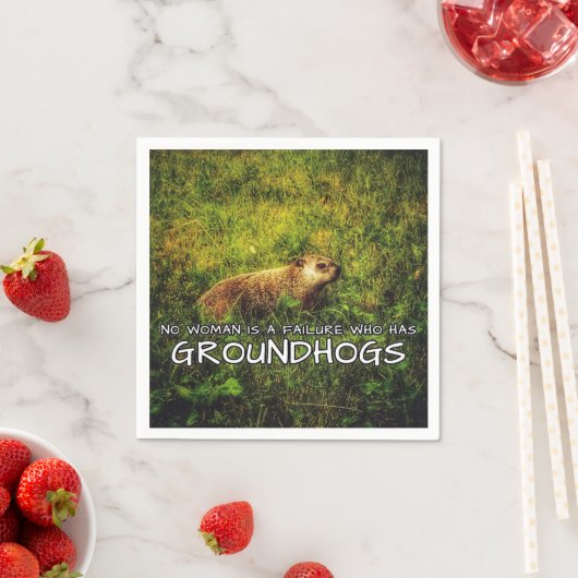 Keine Frau ist ein Versager, der Groundhogs Servie Serviette (Beispiel)