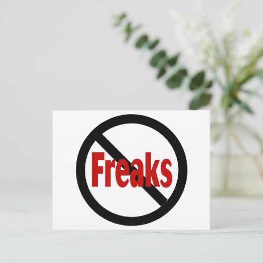 Keine Freaks Postkarte (Stehend Vorderseite)