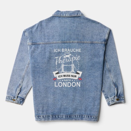 Keine Freizeit Sprichwort Tower Bridge Uni Jeansjacke (Rückseite)