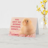 Keine Frühlingshähnchen Ladys Milestone Geburtstag Karte (Gelbe Blume)