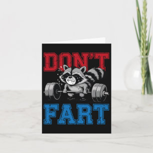 Keine Furz Funny Raccoon Gym Fitness Workout Wigh Karte