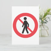 Keine Fußgängerzone Einladung (Stehend Vorderseite)