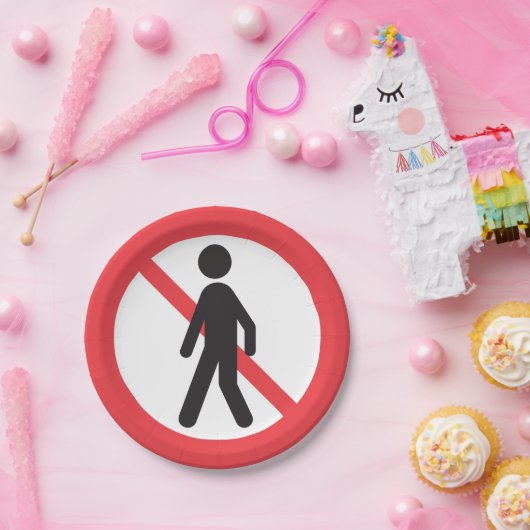 Keine Fußgängerzone Pappteller (Party)