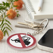 Keine Gabelstapler Unterschrift Schlüsselanhänger (Vorderseite rechts)