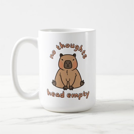 Keine Gedanken Kopf Leere Capybara Funny Meme Kaffeetasse (Links)