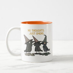Keine Gedanken, nur Hexenkrähen als Omen Zweifarbige Tasse