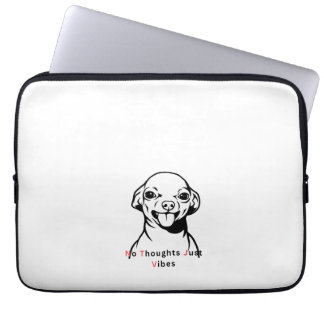 Keine Gedanken, nur Vibes Lustiges Hundememe-Desig Laptopschutzhülle